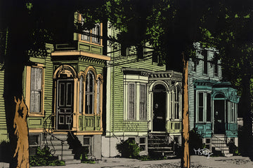 Historic Halifax screenprint of Tower Rd in the South End by artist Michelle SaintOnge