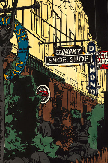 The Shoe Shop on Argyle St. A screen print by artist Michelle SaintOnge.