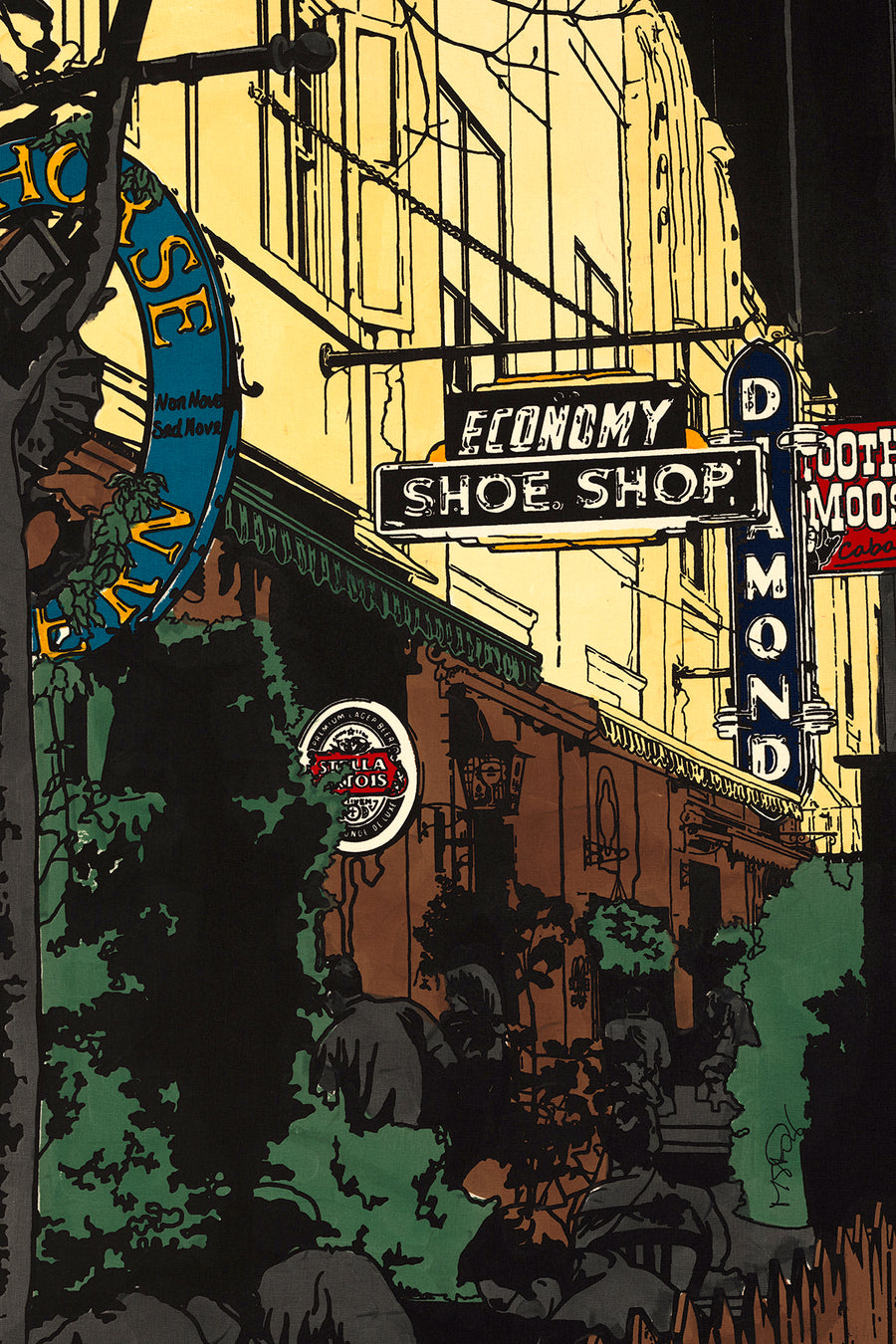 The Shoe Shop on Argyle St. A screen print by artist Michelle SaintOnge.