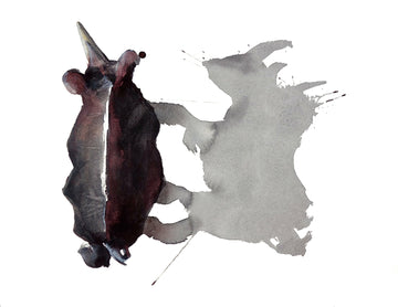 Amazing watercolour of a white rhino by artist Michelle SaintOnge.